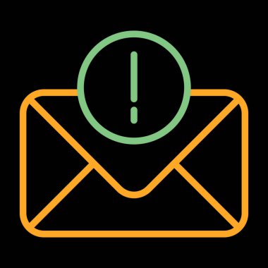 Hata e- posta simgesi, vektör illüstrasyonu 