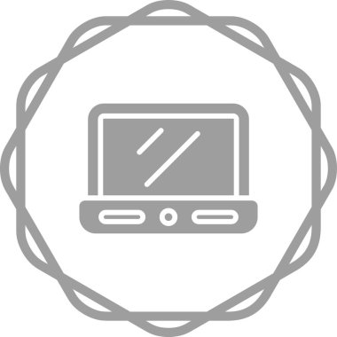 dizüstü bilgisayar simgesi web basit illüstrasyon