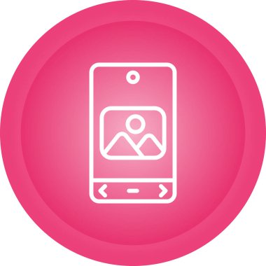 güzel mobil vektör çizgisi simgesi