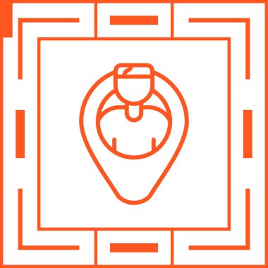 İnce çizgi biçiminde insan organının simgesi