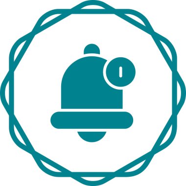 Alarm çanı vektör simgesi. biçim çift renkli düz simge sembolü, kobalt ve cyan yuvarlak açılar, beyaz arkaplan.