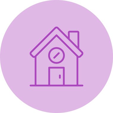 ev vektörü renk çizgisi simgesi