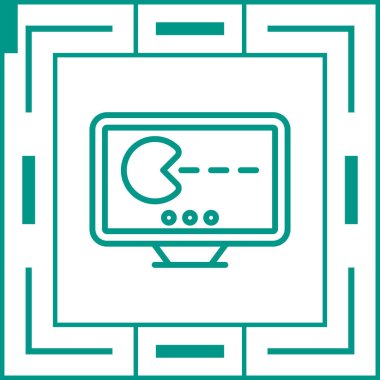 Bilgisayar teknolojisi simgesinin vektör illüstrasyonu