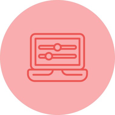 dizüstü bilgisayar simgesi web basit illüstrasyon