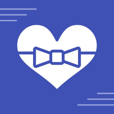 Kravat simgesi olan kalp, basit vektör illüstrasyonu