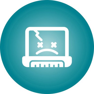 Ekranı kırık bir bilgisayar. vektör simgesi