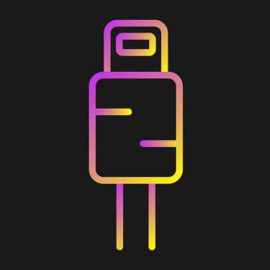 Parlayan neon hattı elektrik prizi simgesi siyah arkaplanda izole edildi. Bağlantı kavramı ve elektriğin kesilmesi. Renkli taslak konsepti. Vektör.