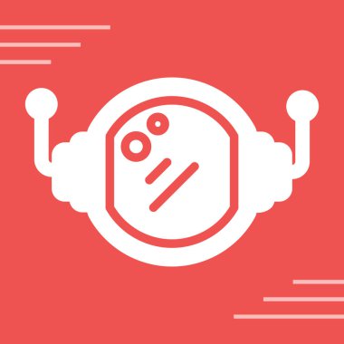 Beyaz çizgi Mars 'ın simgesi uzun gölgelerle izole edilmiş. vektör illüstrasyonu