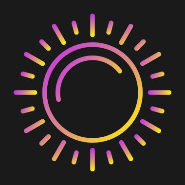 Bir güneş simgesinin vektör illüstrasyonu