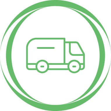 Kamyon vektör simgesi. biçim düz yuvarlak sembol, eko eko eko eko, eko ikon açıları, beyaz arkaplan