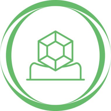 Yeşil ve beyaz bir ikonun vektör illüstrasyonu