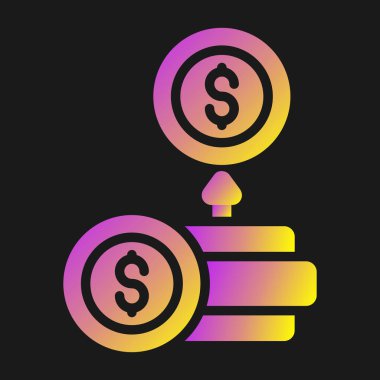 Dolar sembollü dolar işareti ve sikke simgesi vektörü.