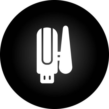 Çemberli siyah beyaz dairenin simgesi