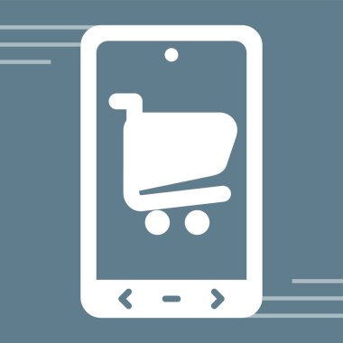 Alışveriş arabası simgesi, vektör illüstrasyonu