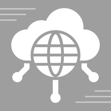 Bulut hesaplama tasarımı. Vektör çizimi. düz simge