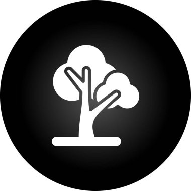 Siyah orman ikonu beyaz arka planda izole edilmiş. Orman ikonu. Çember çizimi. vektör illüstrasyonu