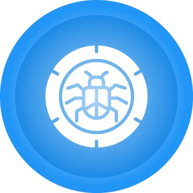 Bir dairenin mavi ve beyaz ikonunun vektör çizimi