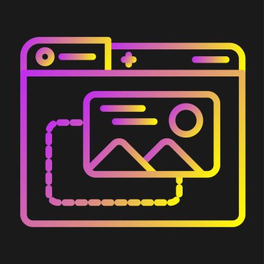 Parlayan neon hattı fotoğraf makinesi simgesi siyah arkaplanda izole edildi. Fotoğraf makinesi simgesi. Vektör.