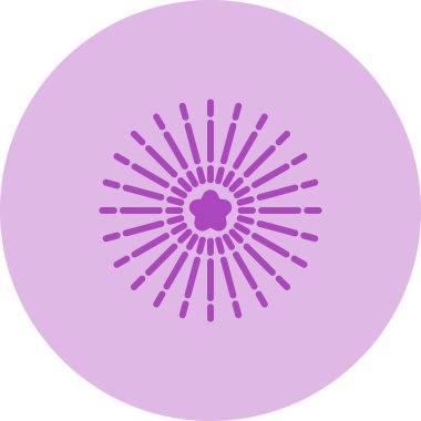 Beyaz arkaplanı olan mor yuvarlak bir düğmenin vektör çizimi