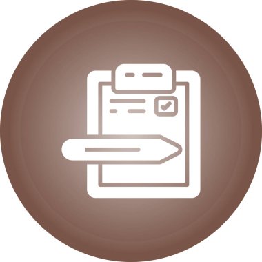 kalem simgesine sahip belge, basit vektör illüstrasyonu