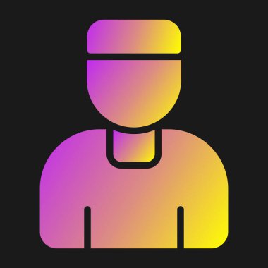 Parlayan neon çizgili adam simgesi siyah arkaplanda izole edildi. vektör.