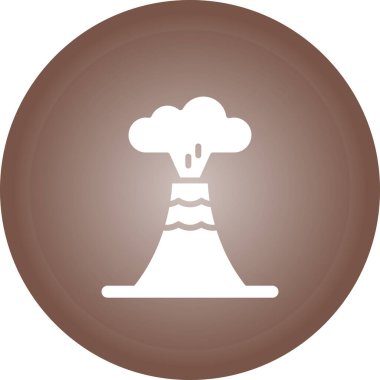 Nükleer patlama, düz simge, vektör çizimi