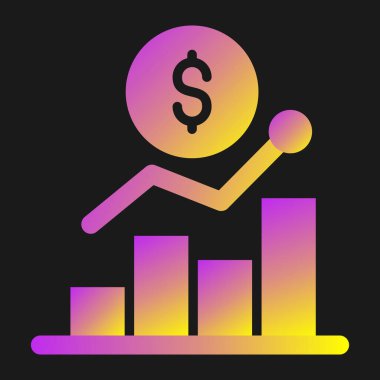 Dolar işareti gradyan vektör simgesi