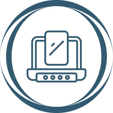 Dizüstü bilgisayar simgesi vektör çizimi