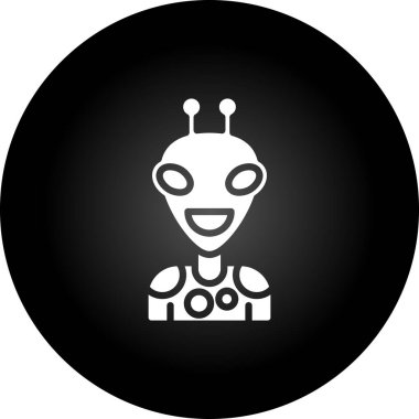 Moda Biçimli Uzaylı Simgesi İzole Arkaplan