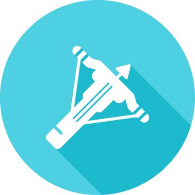 Beyaz arka planda mavi çizgi golf sopası ikonu izole edildi. vektör illüstrasyonu