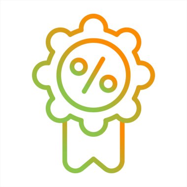 indirimli yüzde ikon vektör çizimi çizimi