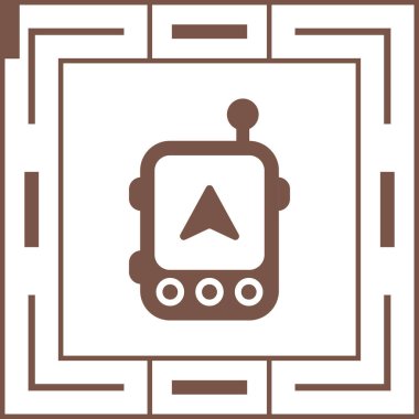 Siyah arkaplanı olan bir robotun vektör simgesi