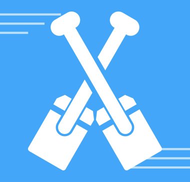 Kürek ve kürek ikonu. vektör illüstrasyonu