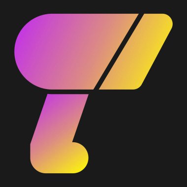 Gradyan renk eğimine sahip p harfi