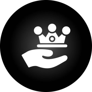 Taç elinde. Basit resimleme