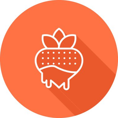 Çikolatalı çilek ağ ikonu vektör illüstrasyonu