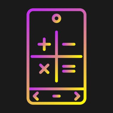 Siyah arkaplanda siyah çizgi abaküs simgesi var. Geleneksel sayım çerçevesi Eğitim işareti. Matematik okulu. vektör.