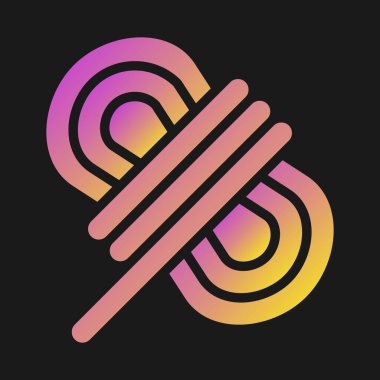 Siyah arka planda izole edilmiş renkli gökkuşağı şekerleme lolipop ikonu. Değişken rastgele dinamik şekiller. vektör.