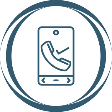 Telefon görüşmesi yuvarlak vektör simgesi