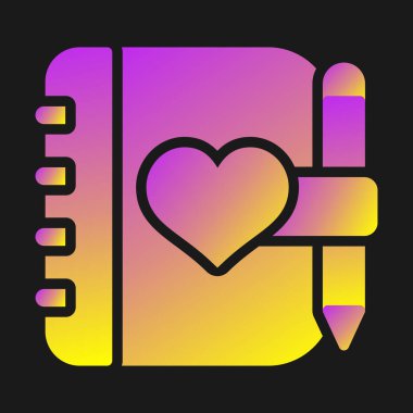 Kağıt kalp simgesi siyah arkaplanda izole edilmiş. Romantik gün. Bağlantı, tutku ve düğün. Sevgililer Günü sembolü. Vektör renk düğmesi. vektör illüstrasyonu