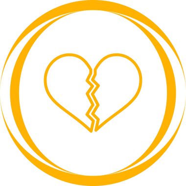 Kırık kalp yuvarlak vektör simgesi