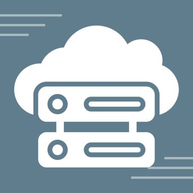 Bulut Hesaplama. Web simgesi basit illüstrasyon