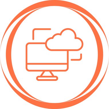 Bulut Hesaplama. Web simgesi basit illüstrasyon