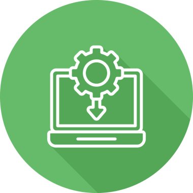 dizüstü bilgisayar kurulumu vektör simgesi modern basit tasarım illüstrasyonu