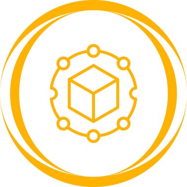 Bir küp simgesinin vektör illüstrasyonu