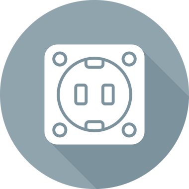 vector illustration of modern b lack icon of socket