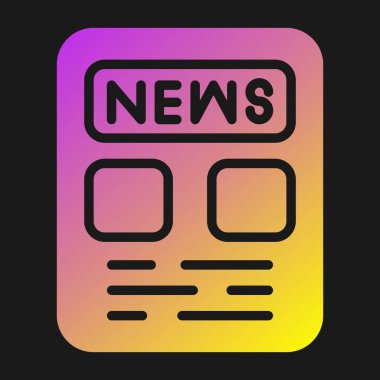 haber gazetesi ikonu vektör illüstrasyonu