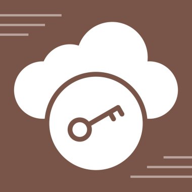 bulut güvenliği anahtar simgesi vektör illüstrasyon tasarımı