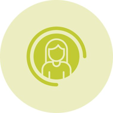 Kulaklık simgesi olan kadın, vektör illüstrasyonu