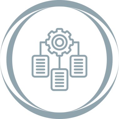 veri merkezi simgesi. ince daire tasarımı